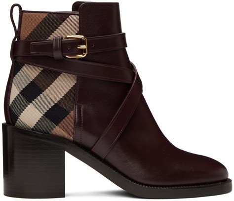 maroon burberry boots